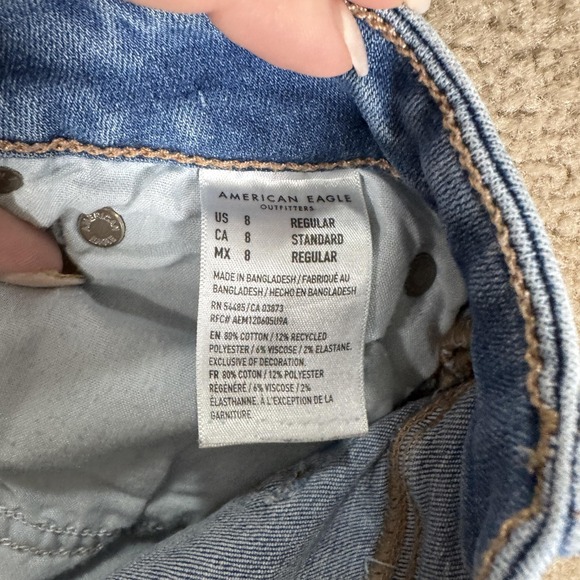 American Eagle Super Hi-Rise Flare Jeans Womens 8 Blue Stretch Denim Medium Wash - Picture 12 of 15